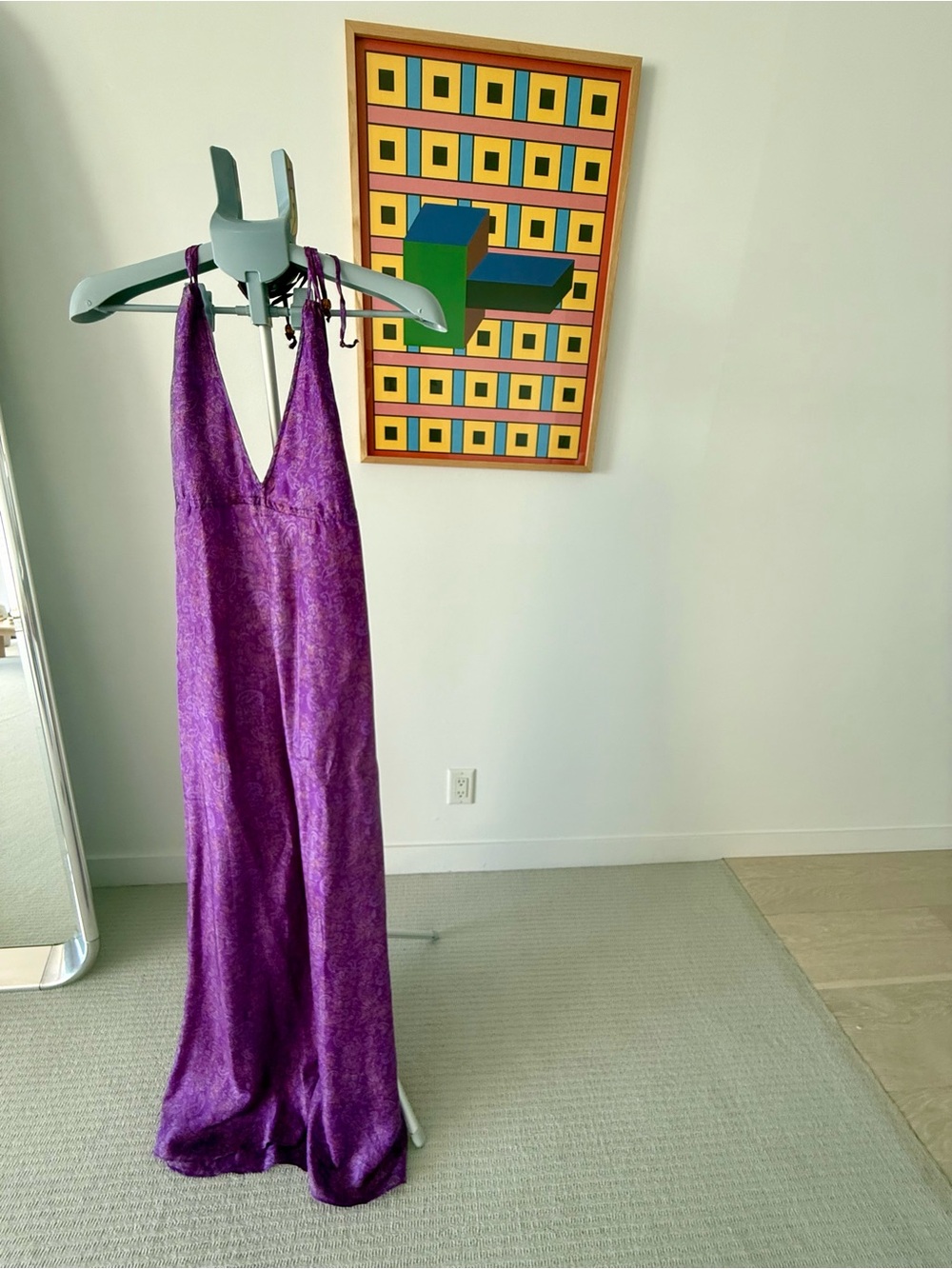 Calypso St. Barth Purple Paisley Slip Dress